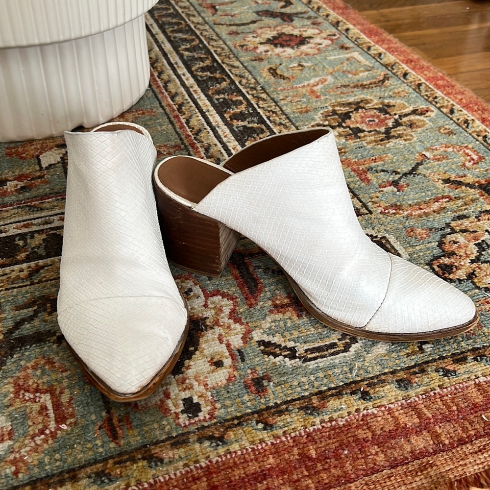 Report // Tosh White Snakeskin Mule Size 9.5